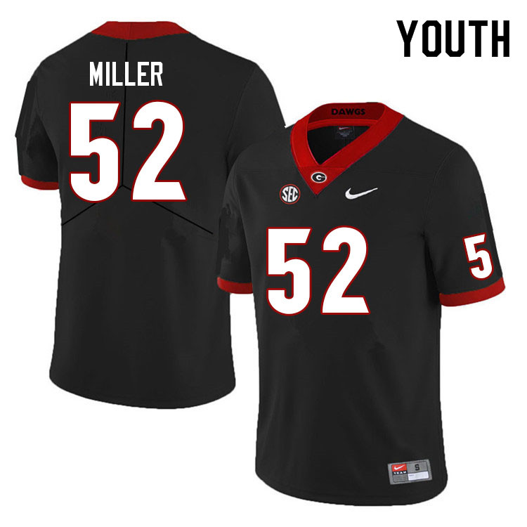 Youth #52 Christen Miller Georgia Bulldogs College Football Jerseys Sale-Black